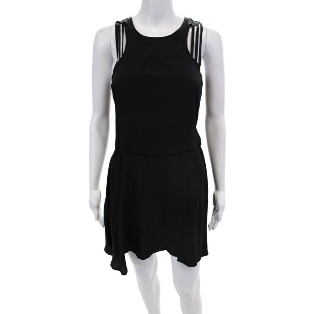 Something Else by Natalie Wood Women's Sleeveless Silk Mini Dress Black Size 4